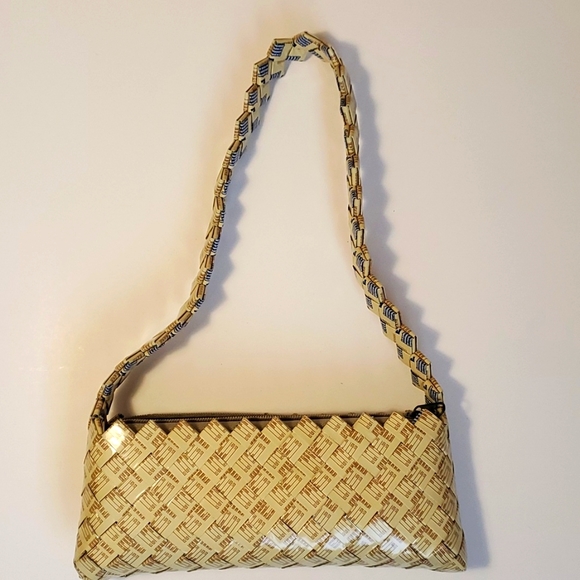 Handbags - Woven Handmade Wrapper Upcycled Shoulder Bag